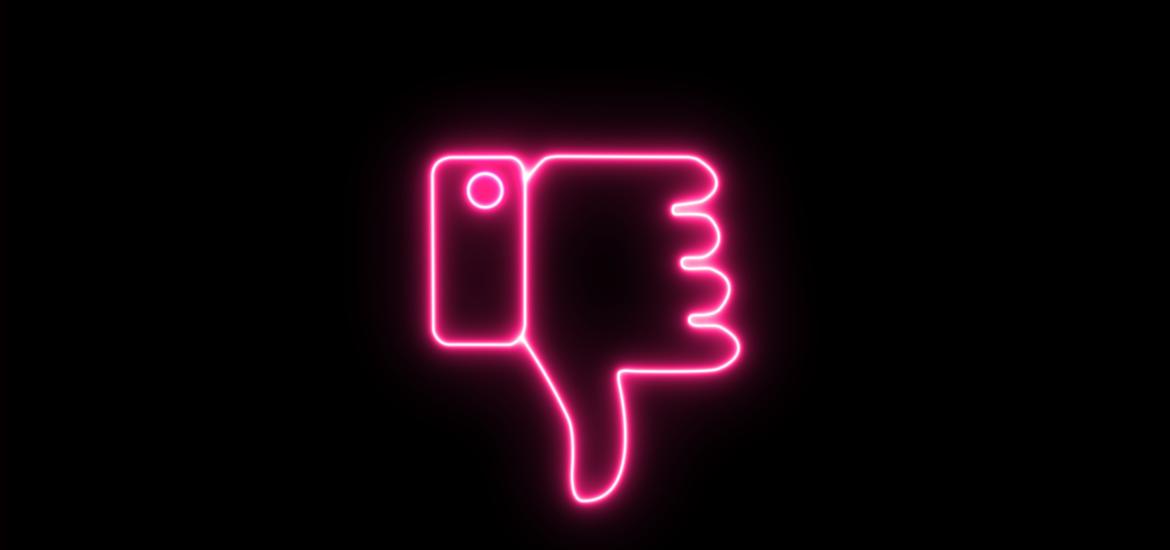 Neon thumbs down